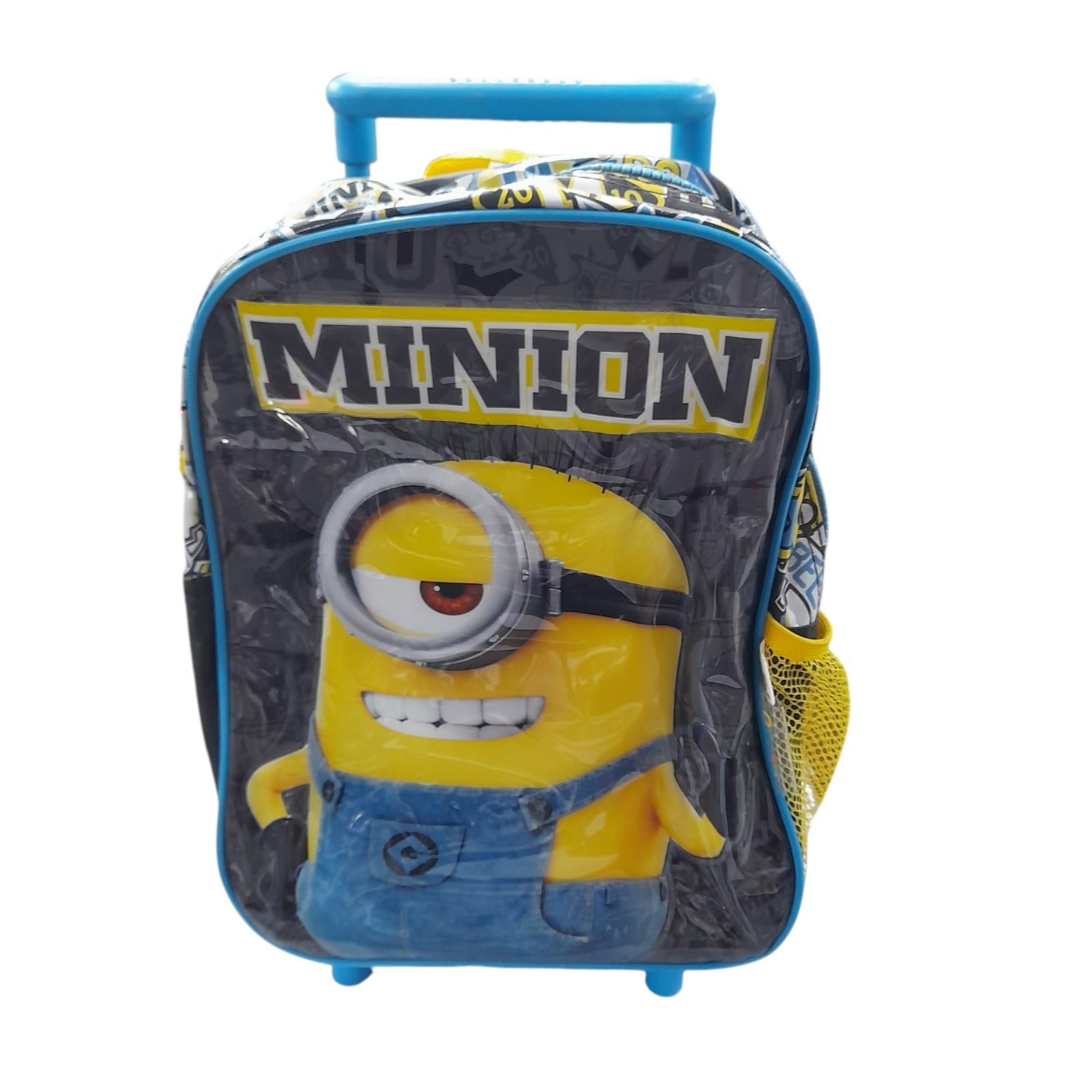 MOCHILA 12 PULGADAS CON CARRITO MINIONS/CAMPANITA WABRO