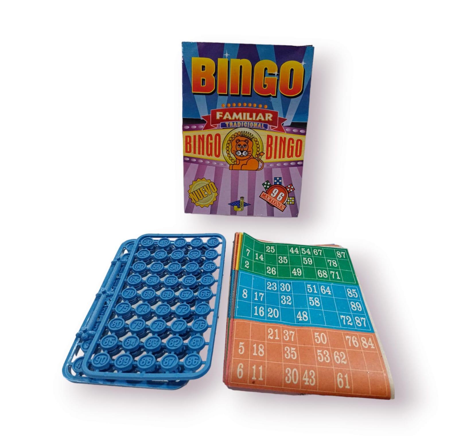 BINGO - LOTERIA CON BOLILLOS DE PLASTICO - X96 CARTONES