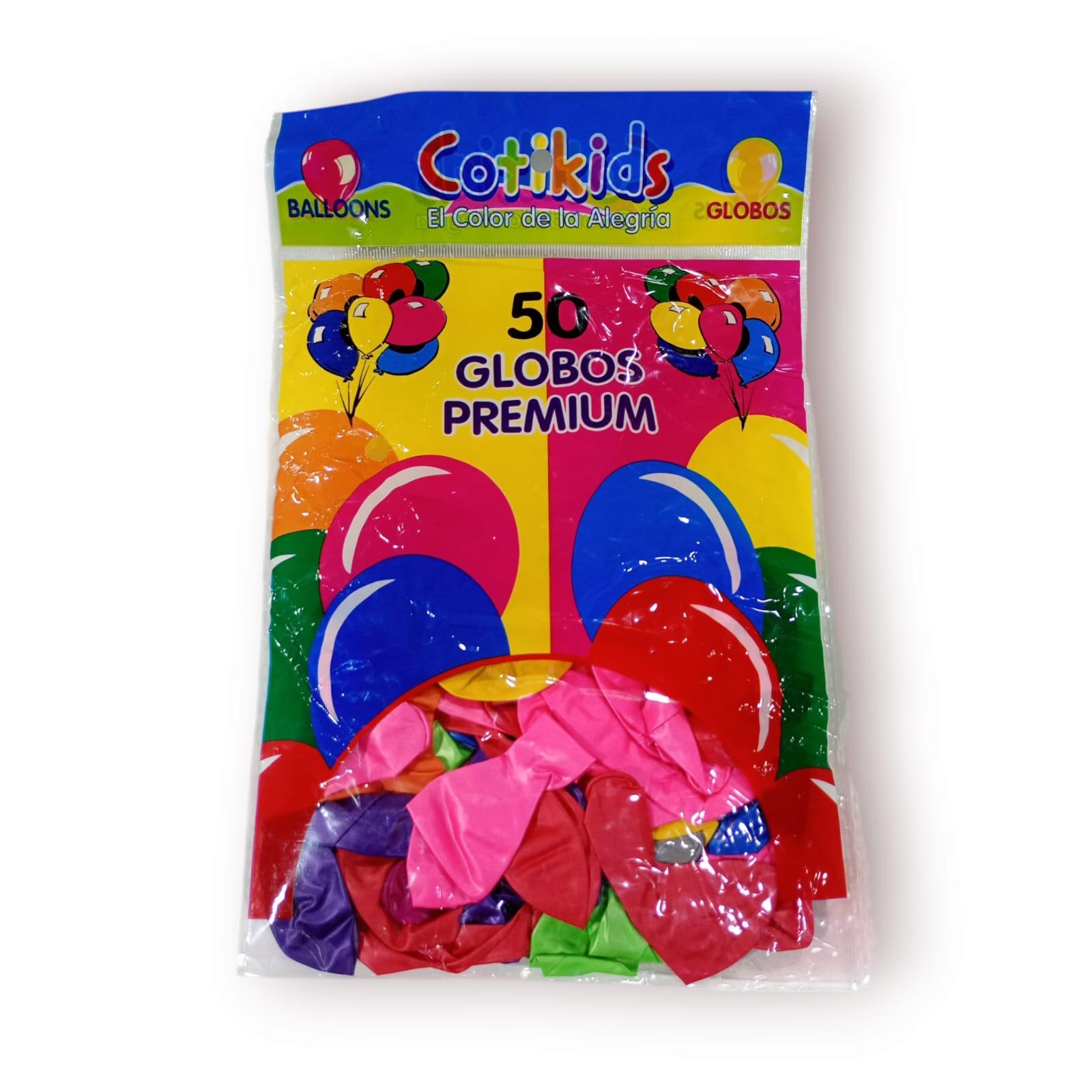GLOBOS X 50 UNIDADES LISOS METALIZADOS EN BOLSA