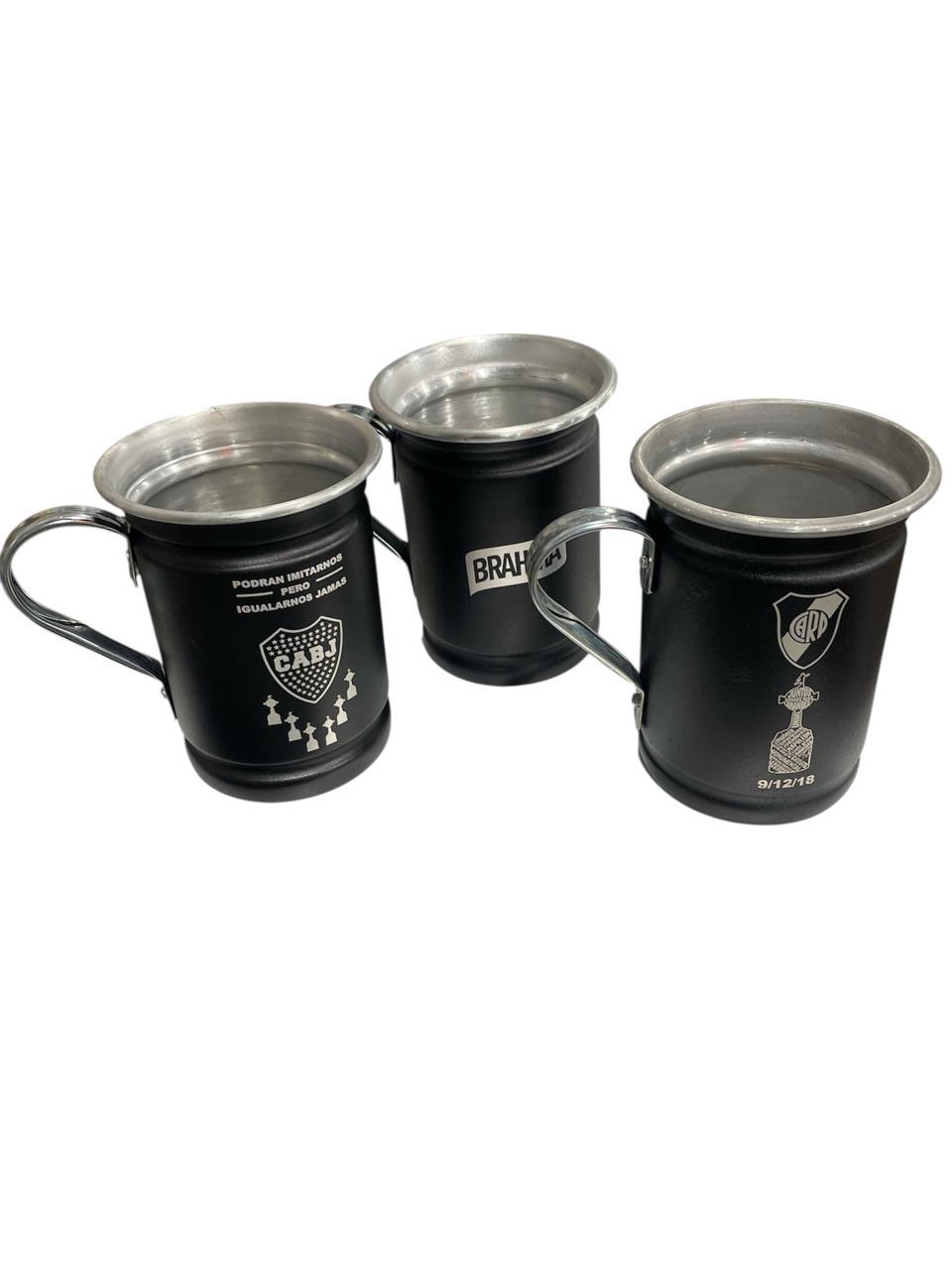 CHOPP ALUMINIO CON ASA NEGRO GRABADO