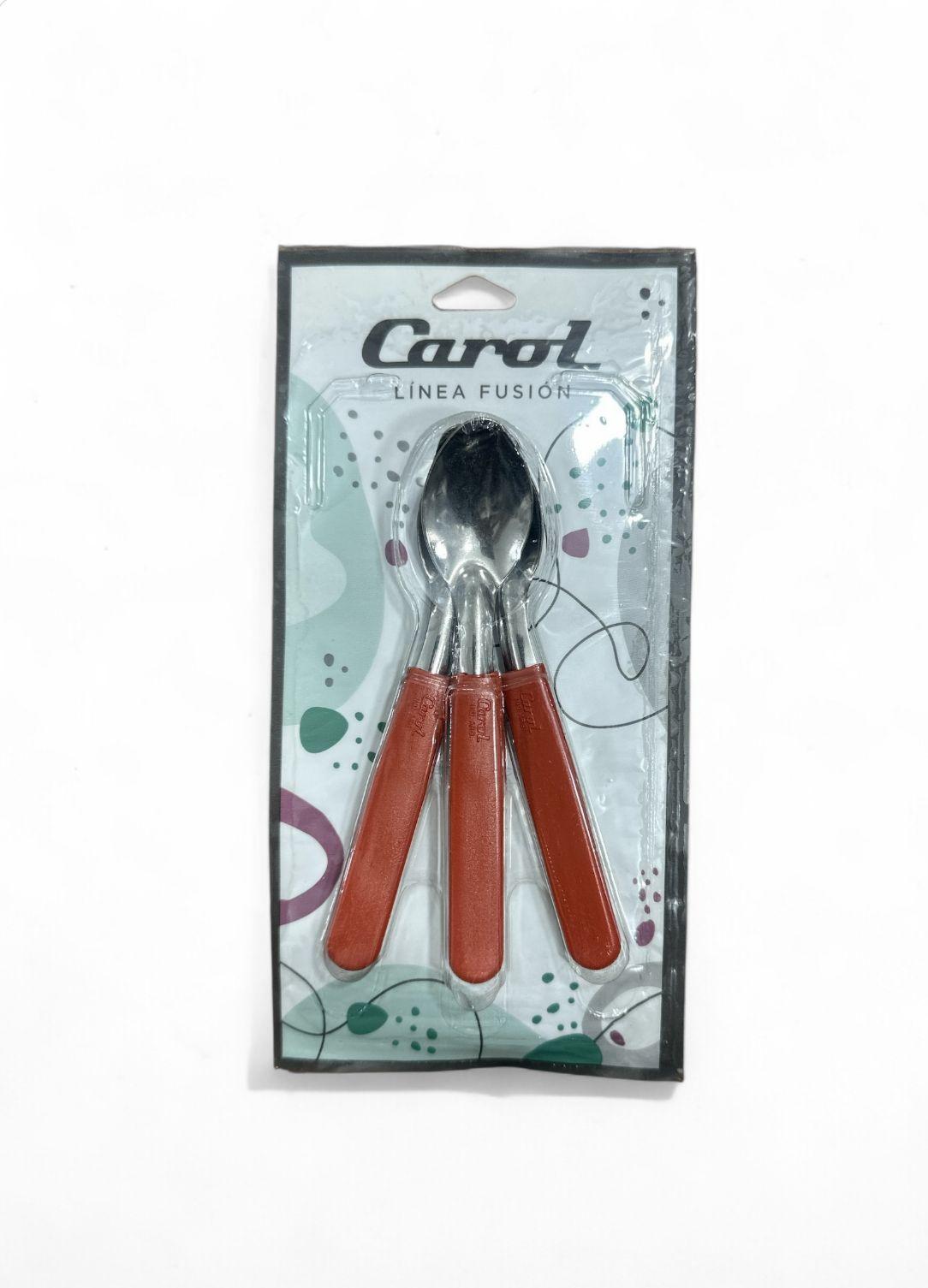 CUCHARITA X 3 UNIDADES CAROL NARANJA 