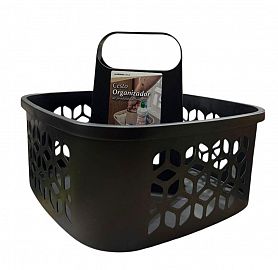 CANASTA ORGANIZADORA PLASTICA NEGRA