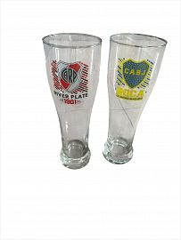 VASO CERVECERO ALTO C/CALCO VIDRIO BOCA/RIVER