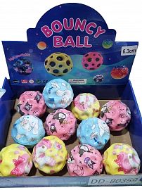 PELOTA GOMA SALTARINA CHICA ESTAMPADA 6CM