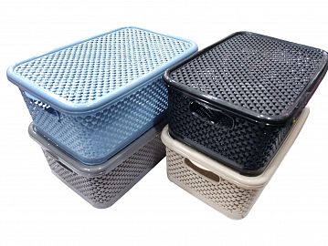 CANASTO ORGANIZADOR C/TAPA 3.5LTS PLASTICO