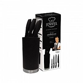  CUCHILLO DE COCINA X4 UNID.+SOPORTE E/CAJA JOVIFEL