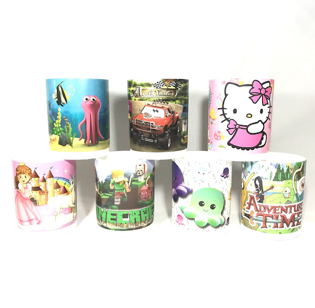 Taza recta infantil con estampados  plástico  10,5×9,5cm