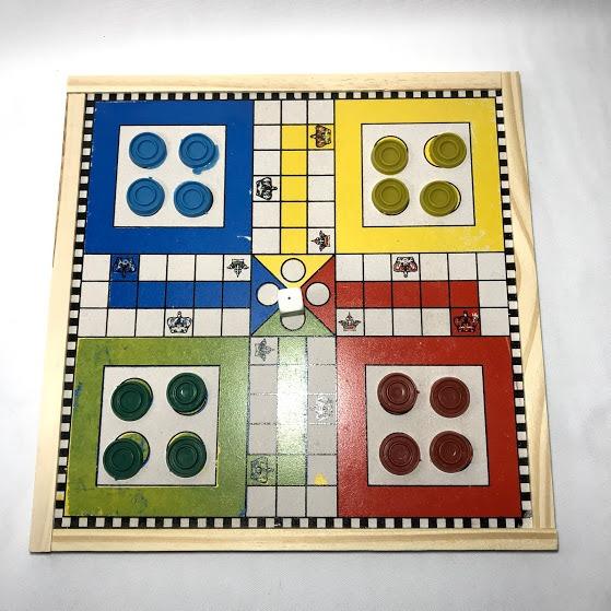 JUEGO DE MESA DE MADERA - OCA/LUDO/AUTOS