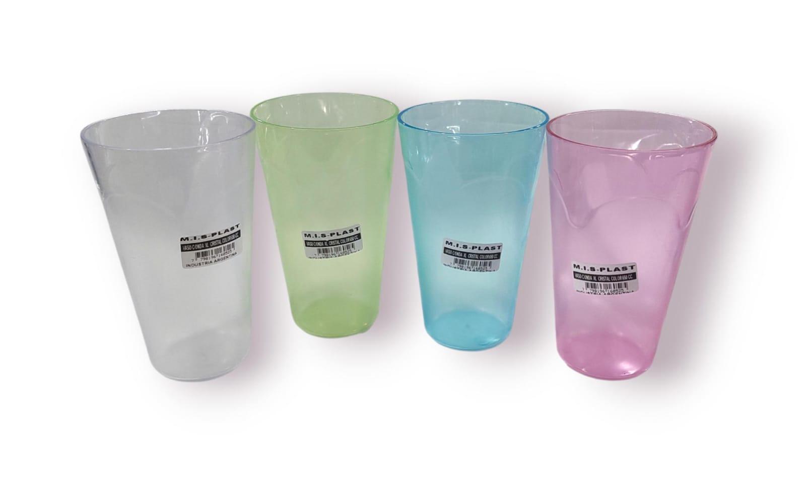 VASO ACRILICO XL - 650CC- MISPLAST - VARIOS COLORES