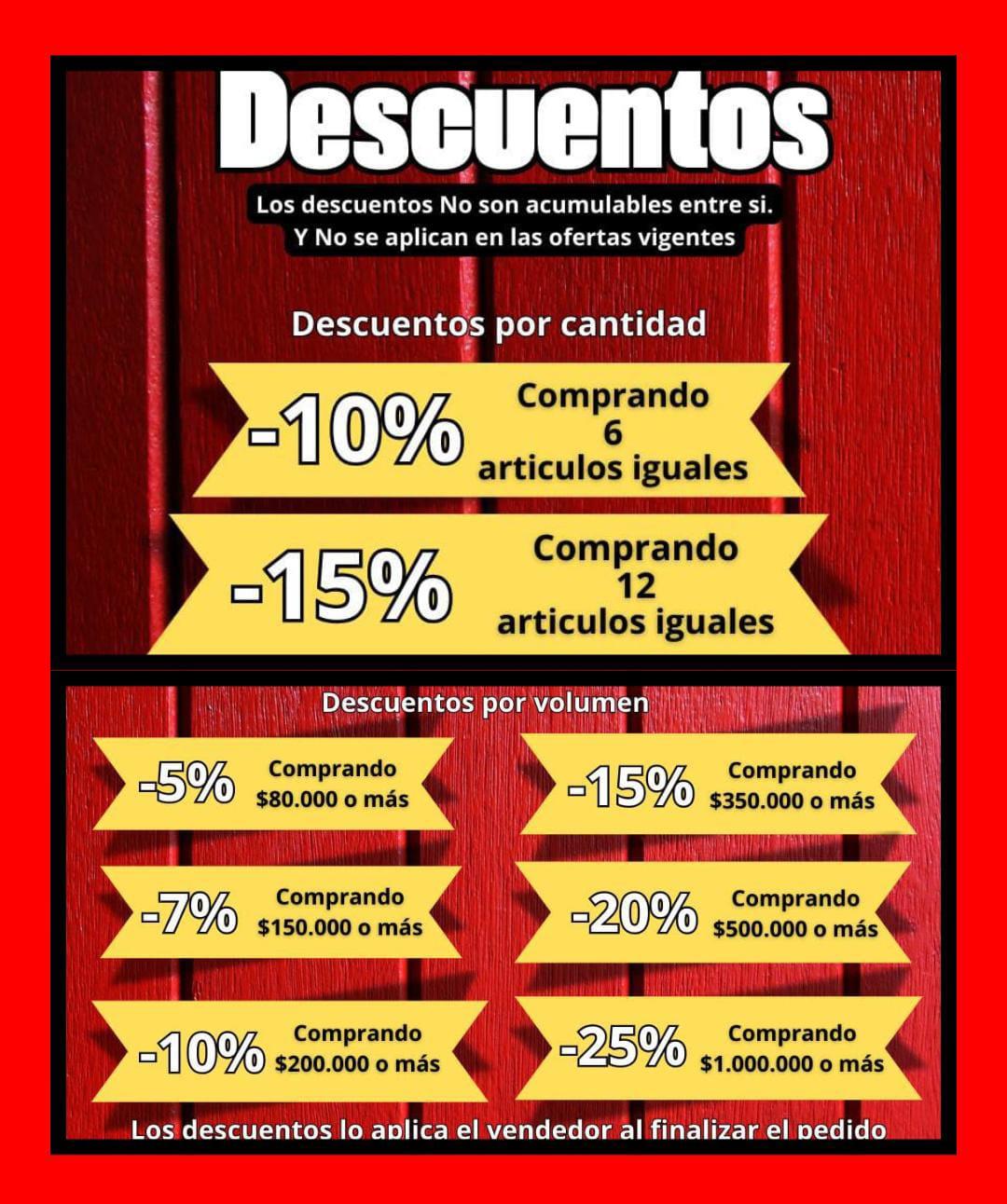 ATENCION!!! HACEMOS DESCUENTOS POR COMPRAS MAYORISTAS