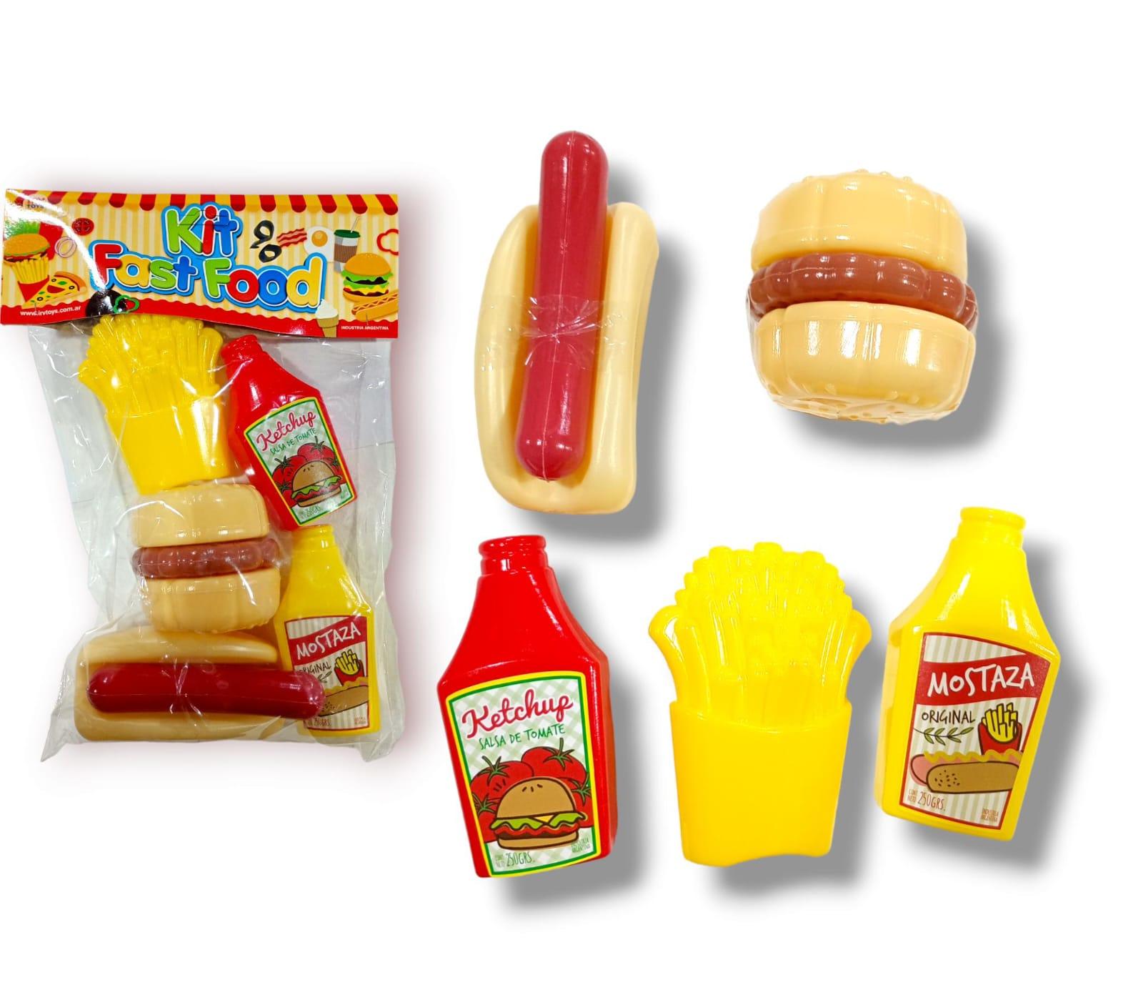 KIT FAST FOOD SET X8 PIEZAS- EN BOLSA- MEDIDA-7X10CM