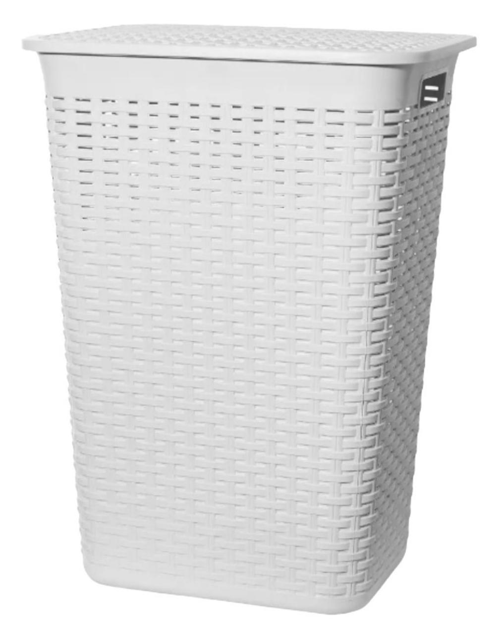 CANASTO PARA ROPA SIMIL RATTAN GRANDE CON TAPA(32X57X42CM)