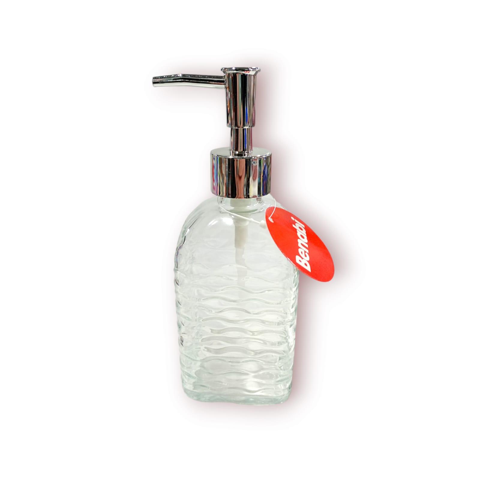 DISPENSER DE VIDRIO- PARA JABON- 330ML - 7X20CM