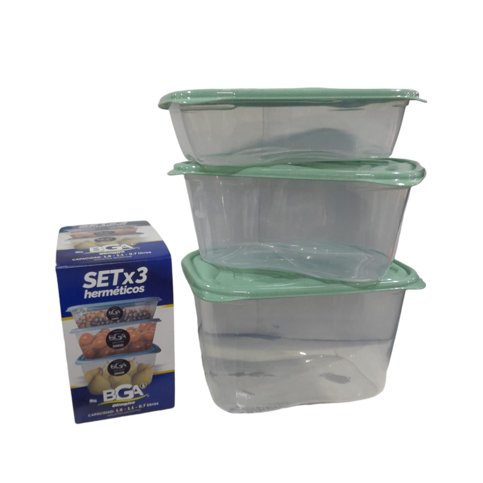 TUPPER CONTENEDORES RECTANGULARES SET X 3 UNIDADES
