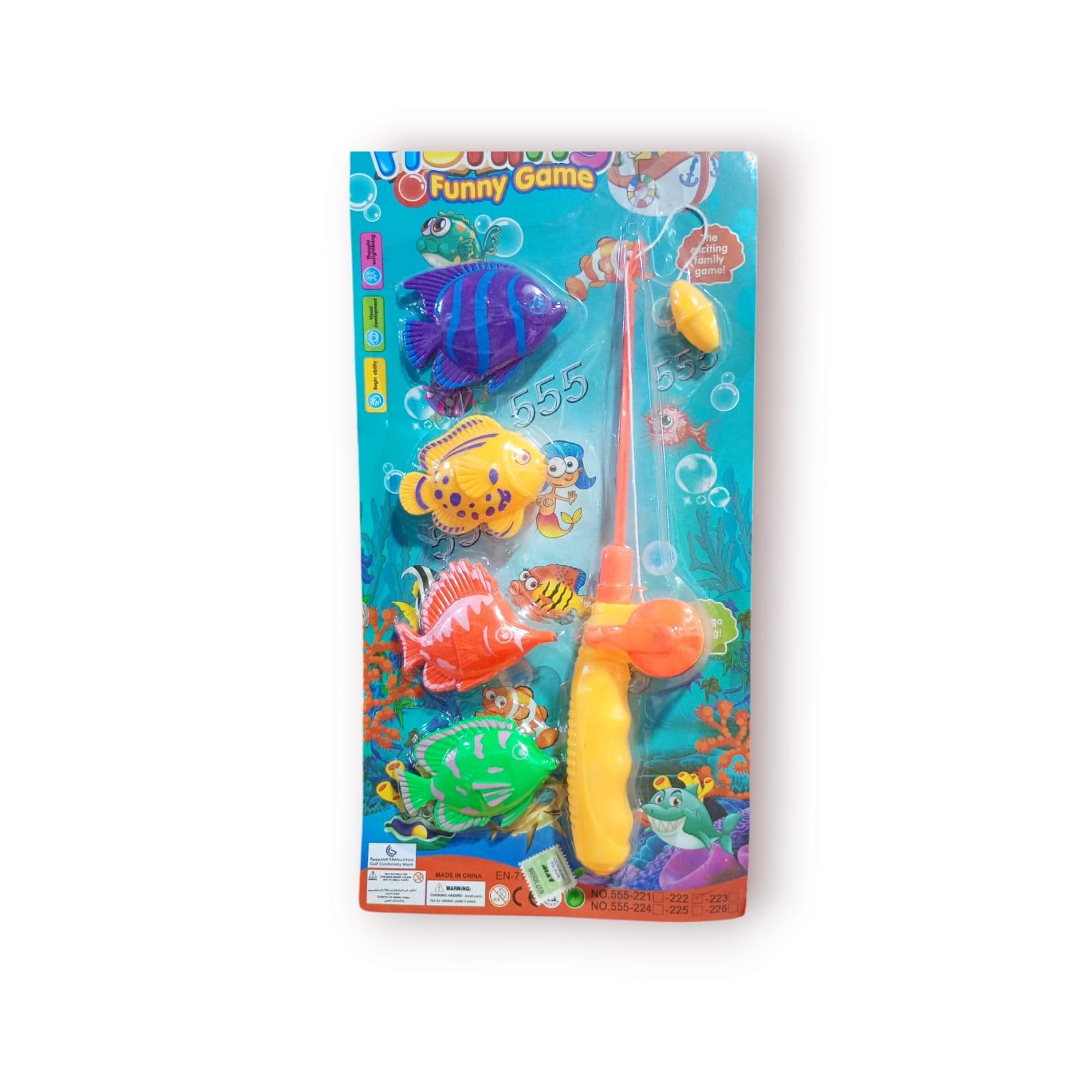 JUEGO DE PESCA CON CAÑA Y 4 PECESITOS 26CM