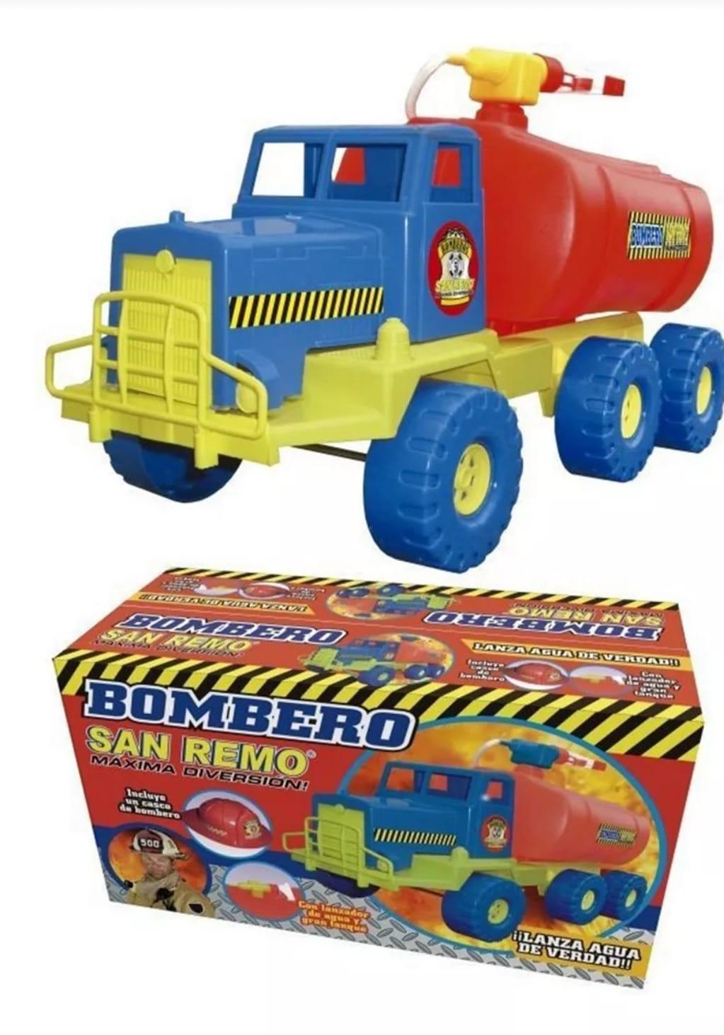 CAMION CON LANZA AGUA BOMBEROS SUPER GRANDE MAR PLAST