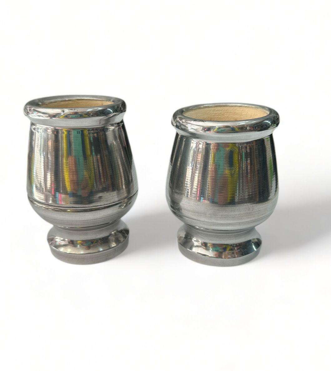 MATE DE MADERA FORRADO DE ALUMINIO