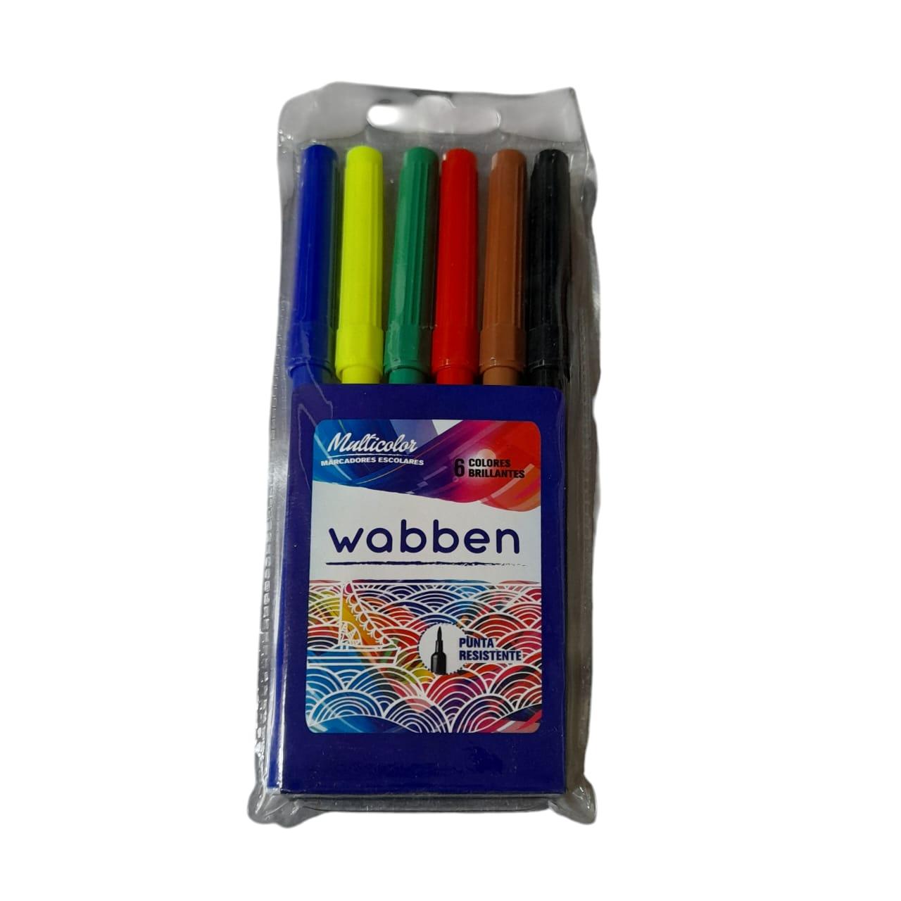 FIBRAS DE COLORES X 6 UNIDADES EN ESTUCHE PLASTICO