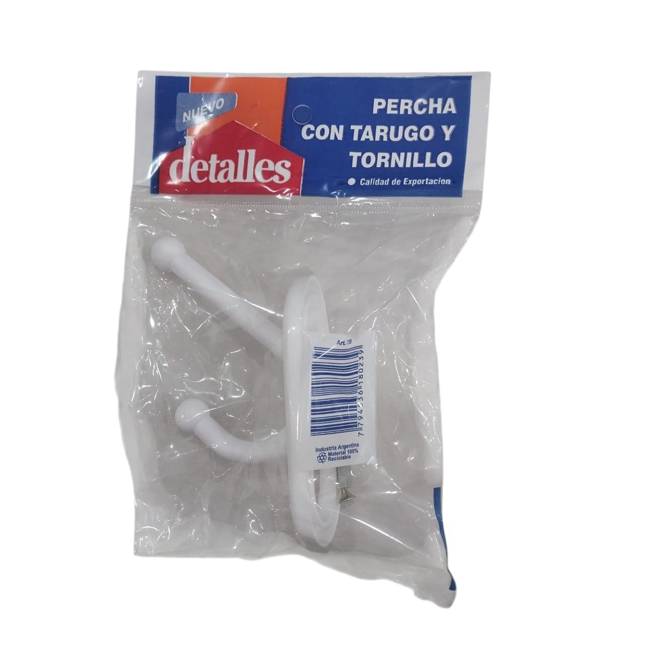 GANCHO PLASTICO CON TARUGO Y TORNILLO