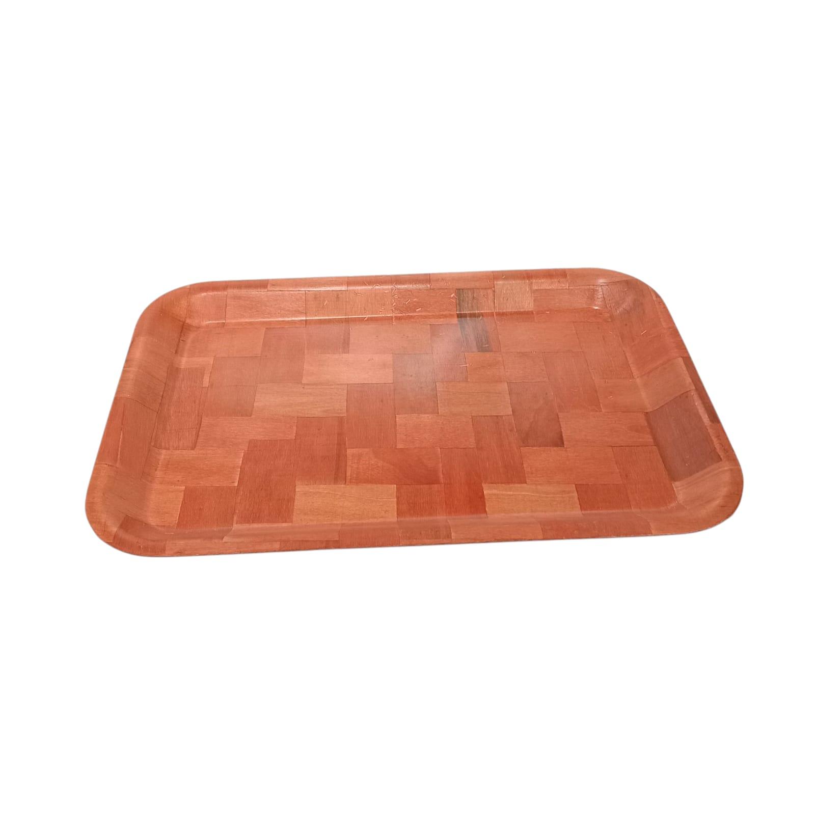 BANDEJA PLASTICA SIMIL MADERA RECTANGULAR 30CM