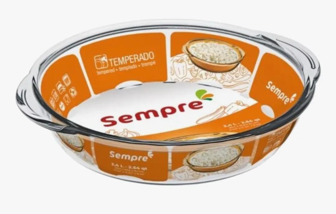 BANDEJA/FUENTE REDONDA VIDRIO 2.4LTS