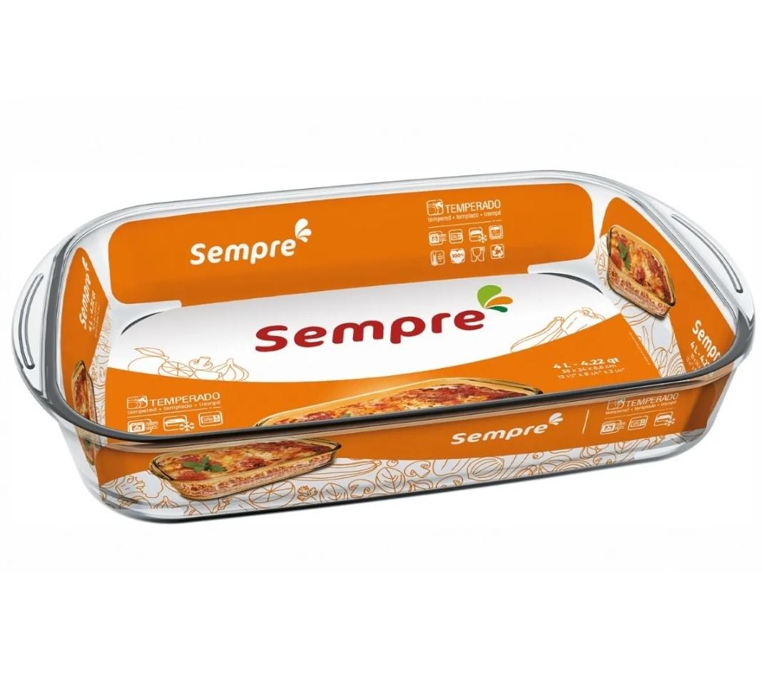 BANDEJA/FUENTE RECTANGULAR VIDRIO 4LTS
