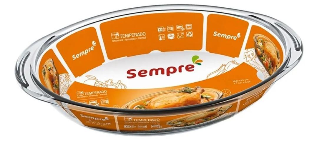 BANDEJA/FUENTE VIDRIO OVALADA 2.5LTS