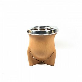 MATE VIDRIO FORRADO SIMIL CUERO 11CM