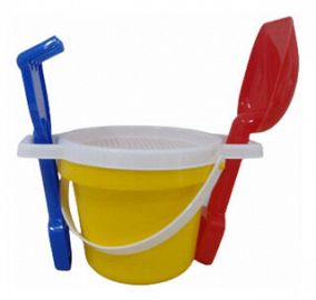 BALDE PLAYA C/ZARANDA + 2 ACCESORIOS E/RED