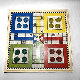 JUEGO DE MESA DE MADERA - OCA/LUDO/AUTOS