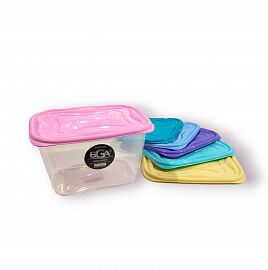 HERMETICO RECTANGULAR- PLASTICO- 1.6LTS-13X19CM- V.COLORES