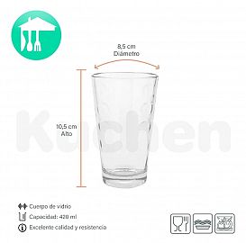  VASO IKEA TRAGO LARGO VIDRIO 420ML DURAX