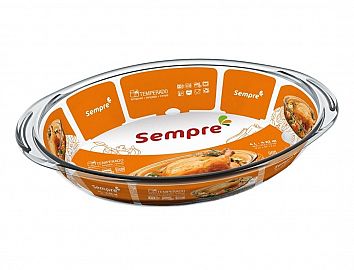 BANDEJA/FUENTE VIDRIO OVALADA 4LTS LINEA SEMPRE