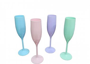 COPA PLASTICA CHAMPAGNE COLOR PASTEL