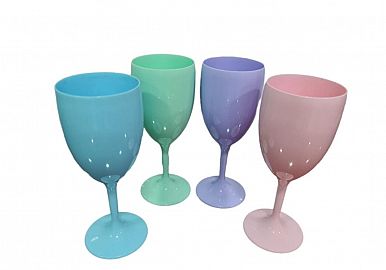  COPA PLASTICA VINO/AGUA COLORES PASTEL 400ML