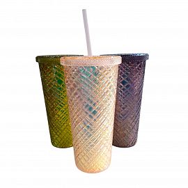 VASO PLASTICO 600ML T/LARGO CON SORBETE